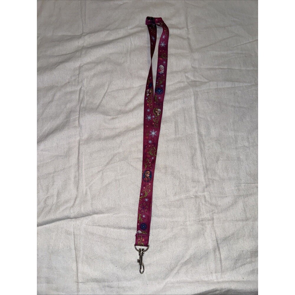 DISNEY FROZEN QUEEN ELSA PRINCESS ANNA KEY CHAIN LANYARD STRAP PIN TRADING